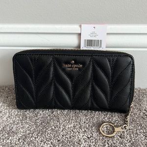 kate spade black quilted wallet